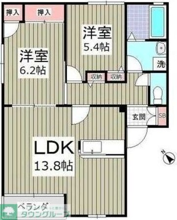 グランドハイツC棟の物件間取画像